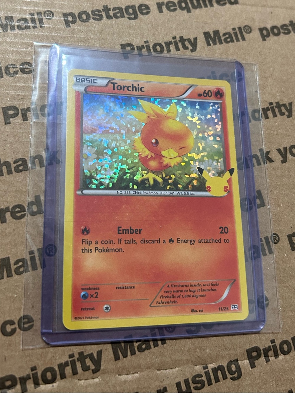 Torchic Holo Card No. 11/25 • ‘21 Pokemon TCG x Mc Donald’s 25th Anniversary